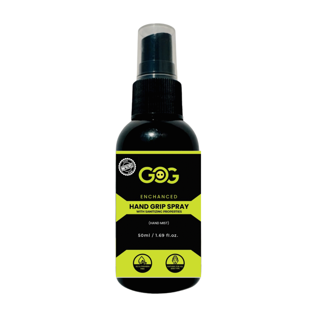 GOG Enhanced Hand Grip Spray 50ml – Anti-Sweat Grip & Skin-Safe Formula Booster for Hands & Gloves | Long-Lasting, Performance Spray for Cricketers, Goalkeepers, Athletes & Gym (Pack of 1)